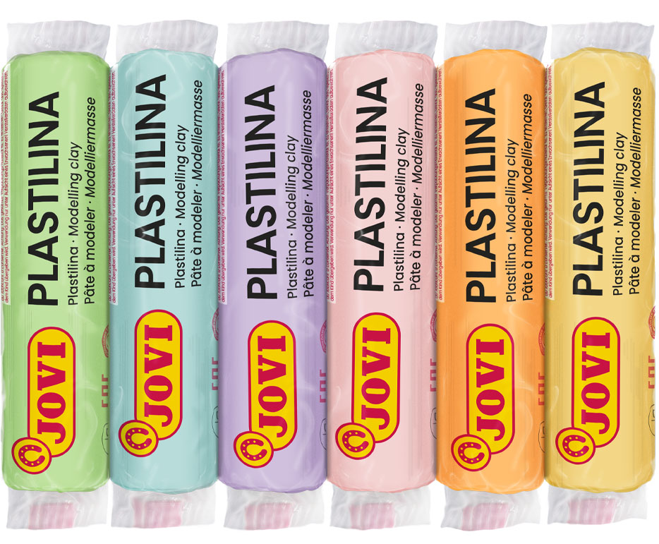 PLASTILINA Tray 6 bars 50 g PASTEL colours
